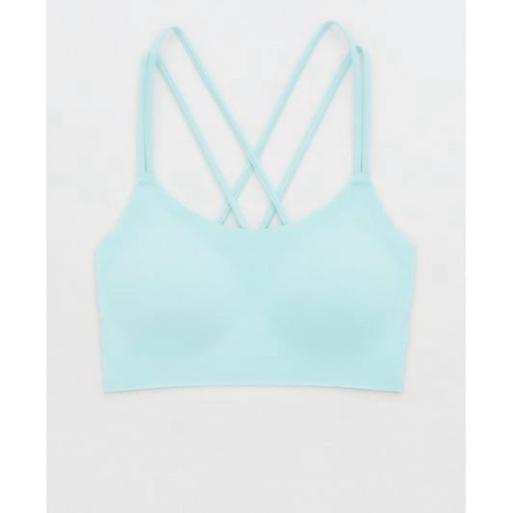 Light Blue Strappy Sports Bra